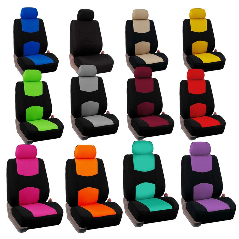 FH Group Car Seat Covers Front Set in Cloth - Car Seat Covers for Low Back Car Seats with Removable Headrest,Universal Fit,Automotive Seat Covers,Washable Car Seat Cover for SUV,Sedan,Van Red - Image 5